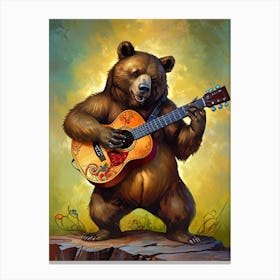 Bear Playing Guitar 1 Canvas Print