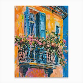 Balcony Painting In Larnaca 1 Canvas Print