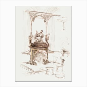 Sketch For A Fireplace, Alphonse Mucha Canvas Print