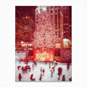 Ice Skating In Rockefeller Center, New York Canvas Print