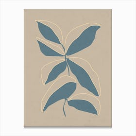 Tropical Leaves Line Canvas Print