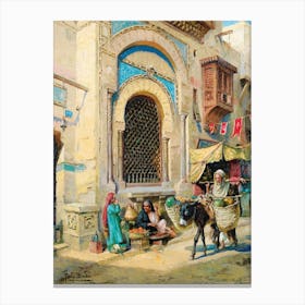 The Orange Merchant In Cairo, Anton Binder Canvas Print