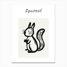 B&W Squirrel Poster Canvas Print