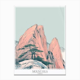 Mount Hua China Color Line Drawing 7 Poster Canvas Print