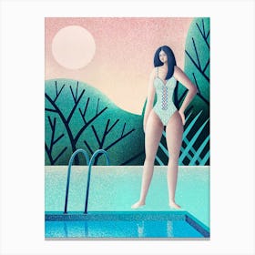 Swimming At Dusk Canvas Print