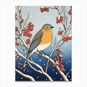Bird Illustration Bluebird 1 Canvas Print