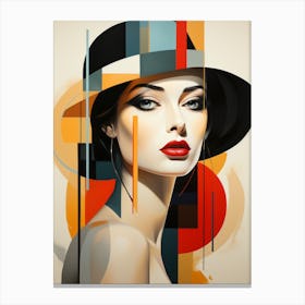 Beautiful woman - Abstract minimalist image in Bauhaus 1 Canvas Print