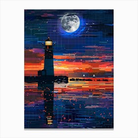 Lighthouse At Sunset 14 Canvas Print