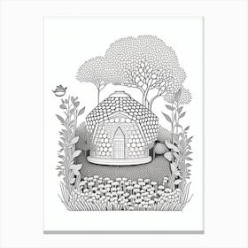 Beehive In A Garden 6 Vintage Canvas Print