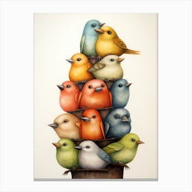 Birds In A Nest Canvas Print