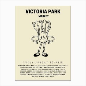 Victoria Park Farmers Market Retro Food Kitchen Canvas Print