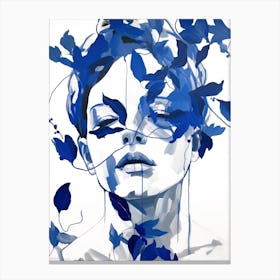 Blue Leaves 1 Canvas Print