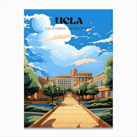 UCLA California University Travel Illustration Canvas Print