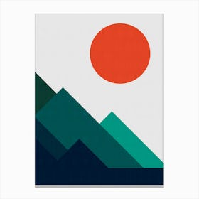 Watercolor geometric landscape 3 Canvas Print