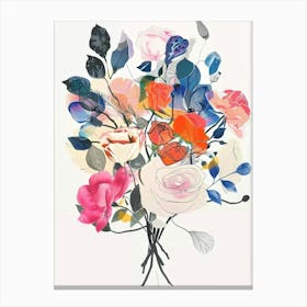 Rose 2 Collage Flower Bouquet Canvas Print