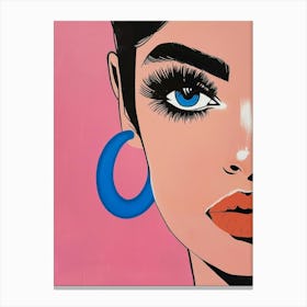 Blue Hoop Earrings Canvas Print