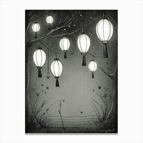Lanterns In The Night Canvas Print