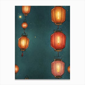 Lanterns In The Sky Canvas Print