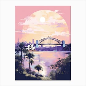 Sydney In Risograph Style 3 Canvas Print