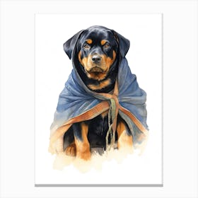 Rottweiler Dog As A Jedi 2 Canvas Print