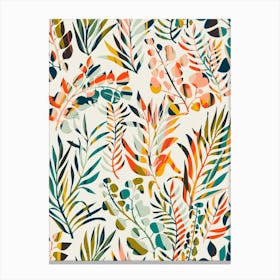 Colorful Leaves Pattern Canvas Print