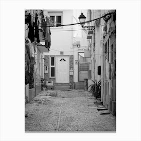 Nazaré Village, Portugal | Black and White Photography Canvas Print