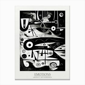 Emotions Abstract Black And White 6 Poster Canvas Print