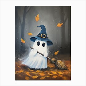 Ghost With Broom Canvas Print