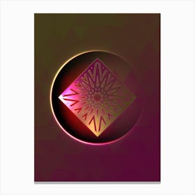Geometric Neon Glyph on Jewel Tone Triangle Pattern 173 Canvas Print