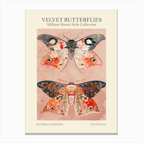 Velvet Butterflies Collection Butterfly Symphony William Morris Style 1 Canvas Print