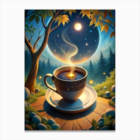 Coffee Cup In The Forest Canvas Print