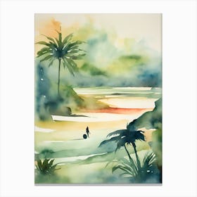 Abstract Watercolor Landscape Solitary Figure 3 Canvas Print