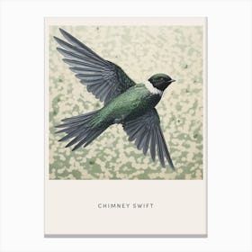 Ohara Koson Inspired Bird Painting Chimney Swift 1 Poster Canvas Print