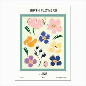 Birth Flowers June Canvas Print