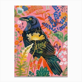 Spring Birds Raven 6 Canvas Print