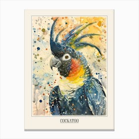 Cockatoo Colourful Watercolour 4 Poster Canvas Print