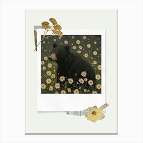 Scrapbook Black Bear Fairycore Painting 2 Canvas Print