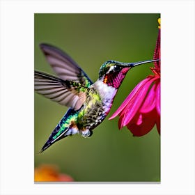 Male Ruby Throated Hummingbird-Reimagined 19 Canvas Print