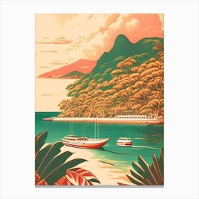 Malapascua Island Philippines Vintage Sketch Tropical Destination Canvas Print