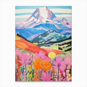 Mount Baker United States 2 Colourful Mountain Illustration Canvas Print