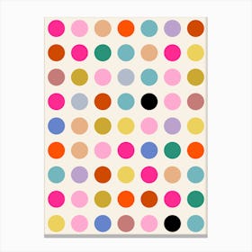 Colorful Vintage Geometric Dots Canvas Print