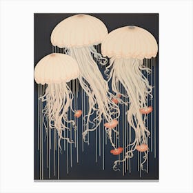 Comb Jellyfish Traditional Japanese Illustration 1 Canvas Print