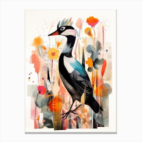 Bird Painting Collage Coot 4 Canvas Print