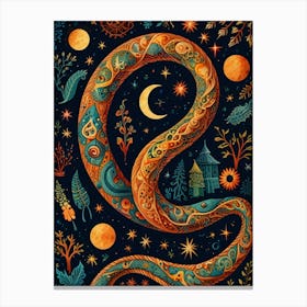 Snake In The Night Canvas Print