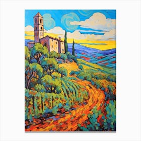 Val D Orcia Italy 3 Fauvist Painting Canvas Print