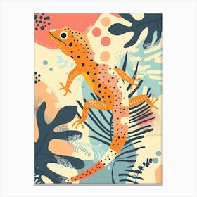 Orange Leopard Gecko Abstract Modern Illustration 3 Canvas Print
