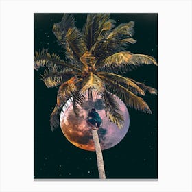 Palm Tree In Space Canvas Print