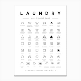 Laundry Symbols Guide Canvas Print