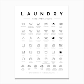 Laundry Symbols Guide Canvas Print