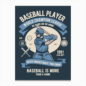 Baseball Player 1 Canvas Print